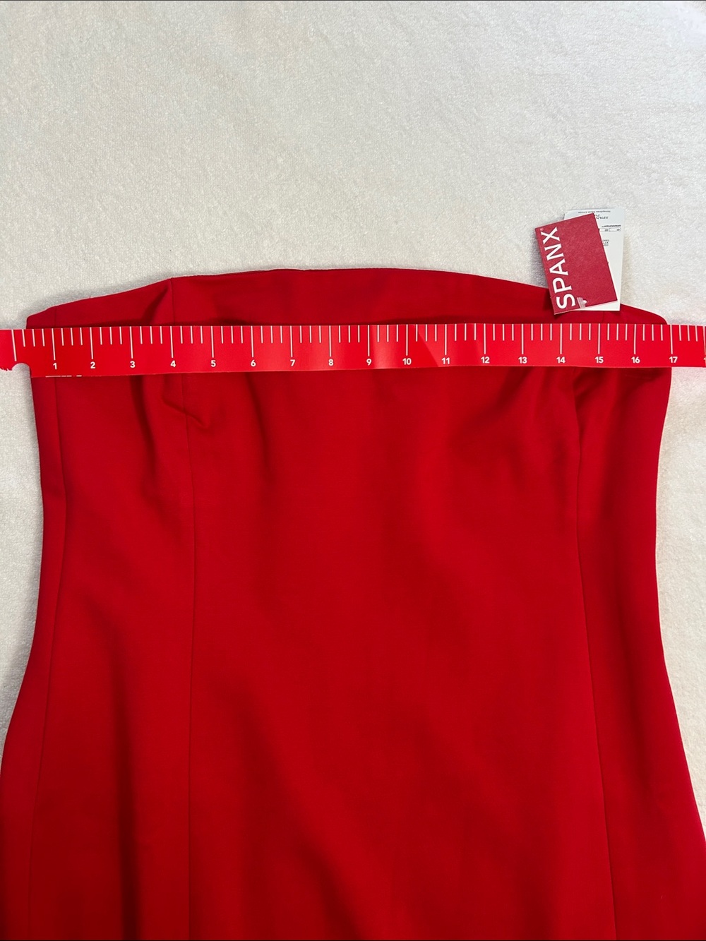 Spanx Large Regular Dress Strapless Ponte Midi Bustier in Spanx Red NWT - Picture 8 of 12